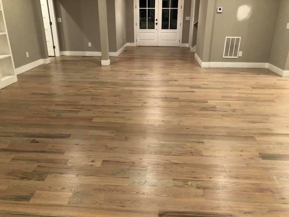 Wood flooring in a finished residential room